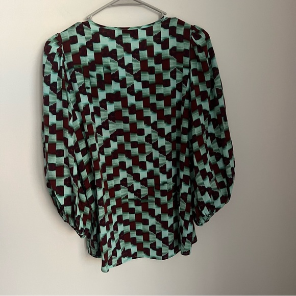 Hunter Bell Subway Tile Finley Blouse Multi Print Women's Top Size XS - Picture 6 of 9